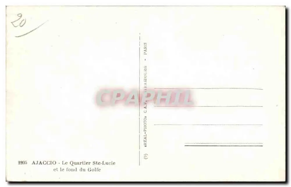 Ajaccio - Viertel Ste-Lucie und der Golf — C.A.H. - Paris - Rückseite