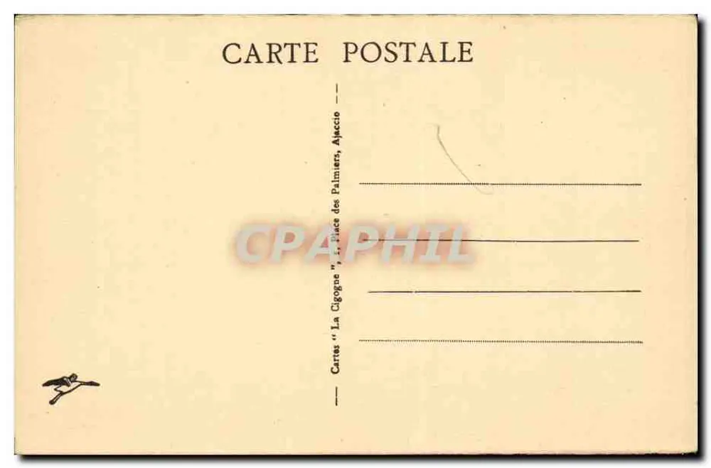 Ajaccio - Öffentlicher Platz und Gedenkstein für die Toten — Verlag 'Cartes 'La Cigogne'' - Rückseite