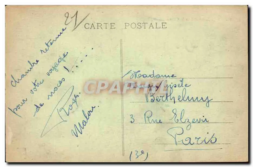 Dijon - Hotel de la Cioche - L.V. édit. - Verso