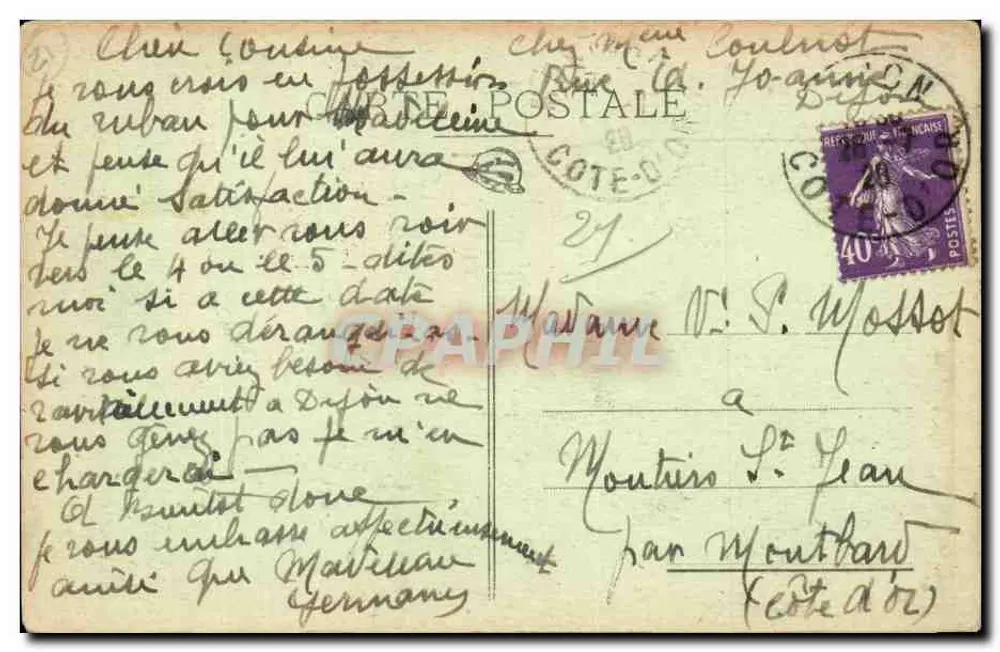 Dijon — Panorama da Praça Darcy — M. D. 316 - Verso