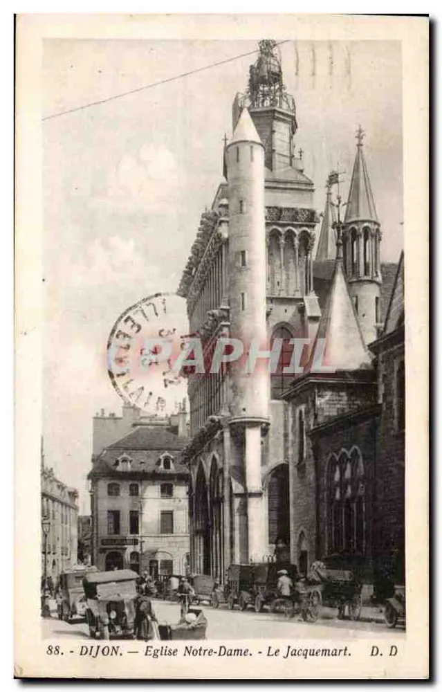 Dijon — Chiesa di Notre-Dame — Le Jacquemart — D. D. 88 - Recto
