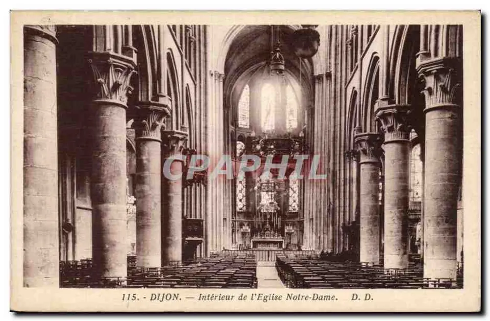 Dijon — Interior da Igreja Notre-Dame — Fototipo Daniel Debroy, Mirecourt, n°115 - Frente
