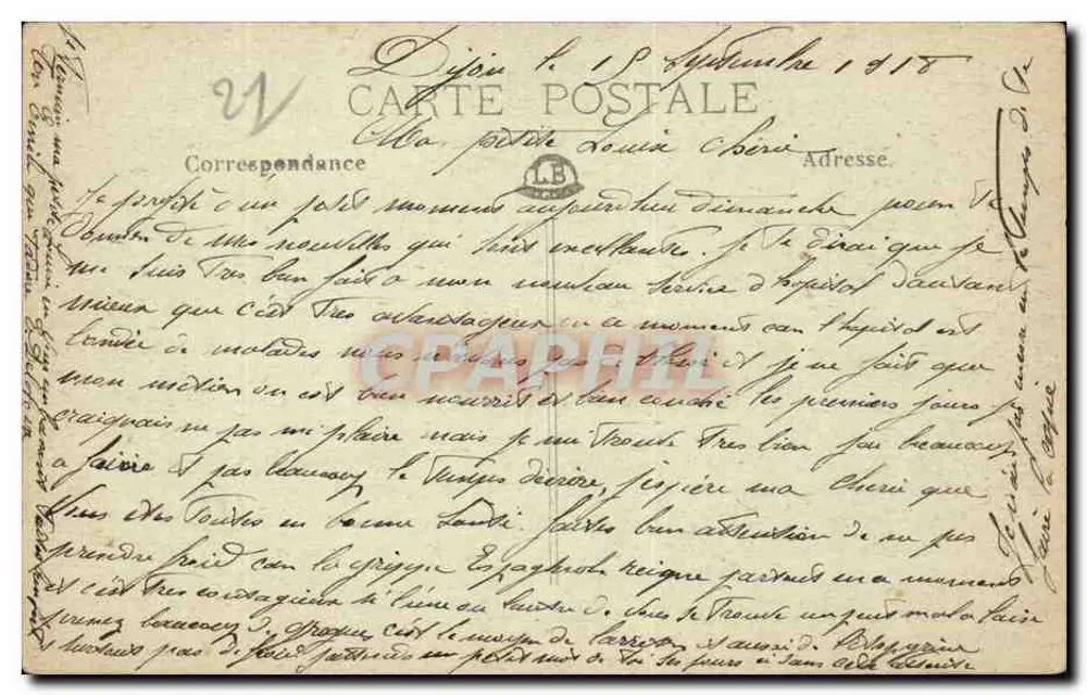 Dijon — Place de la République — editor anônimo, n° 18 - Verso