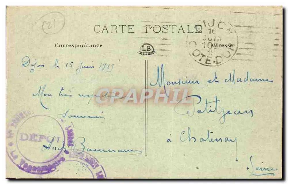 Dijon — O Square Darcy — Editor M. G. n°130 - Verso