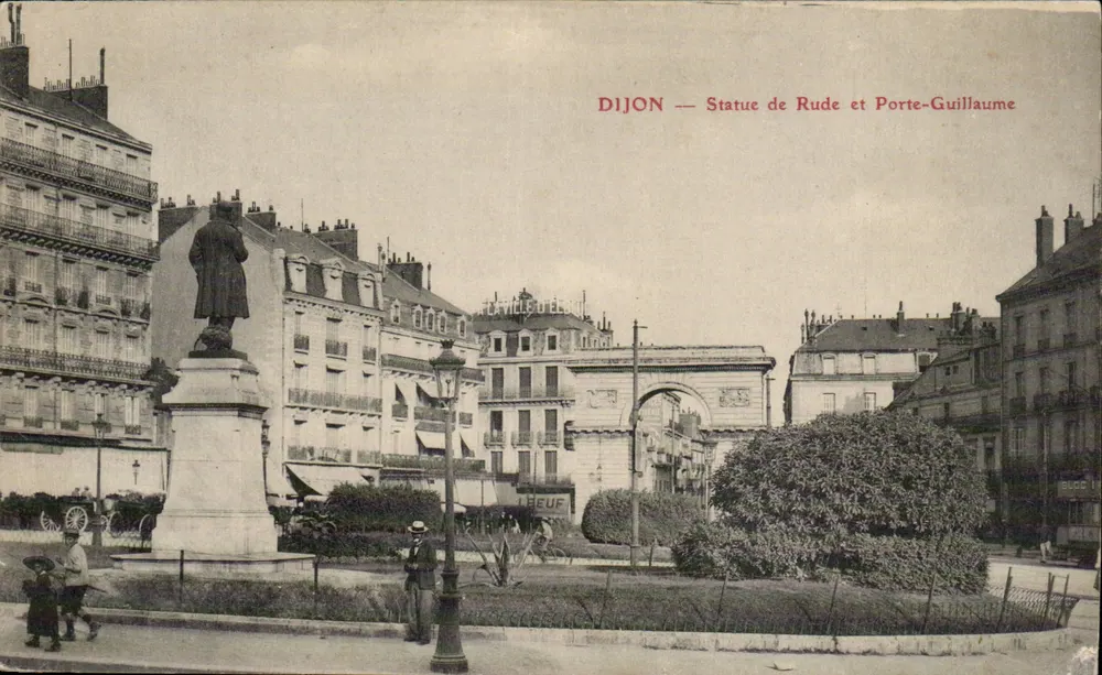 Dijon — Estátua de Rude e Porte-Guillaume — Editor Heuf - Frente