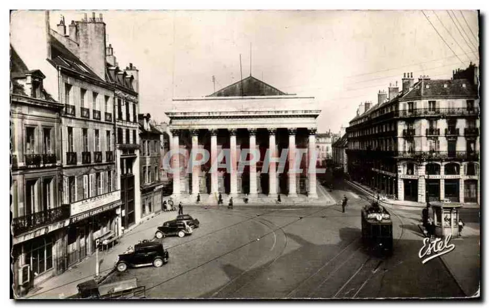 Teatro de Dijon — vista da praça — Edições de Lavelle & Cie, n°609 - Frente