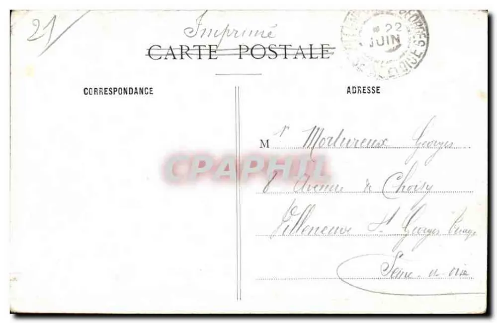 Avenida da Côte — Dijon — Impressora Postal - Verso