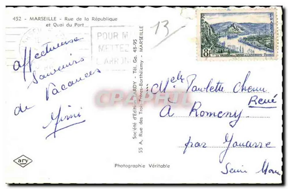 Platz der Republik in Marseille — Panoramablick — Ary, 55 A Rue des Trois-Prés-Barthélémy - Rückseite