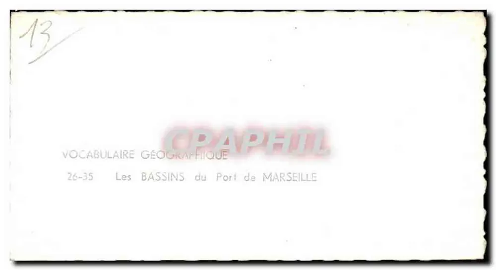 Os Bassins do Porto de Marselha — Vocabulário Geográfico — n°26-35 - Verso