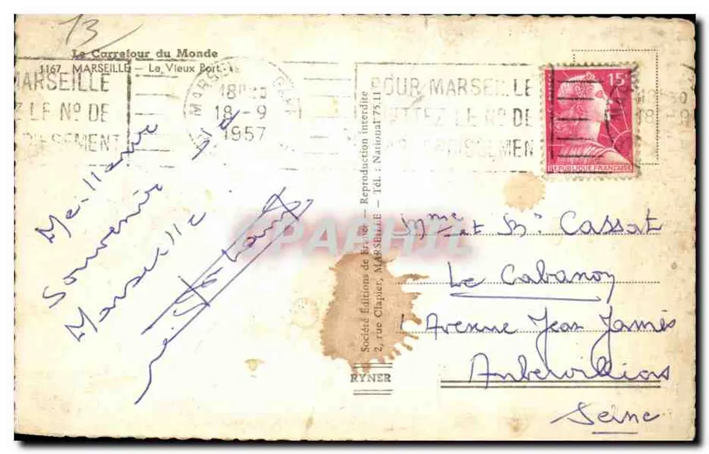 O Velho Portinho — Marselha — Le Carretour du Monde, n°1167 - Verso