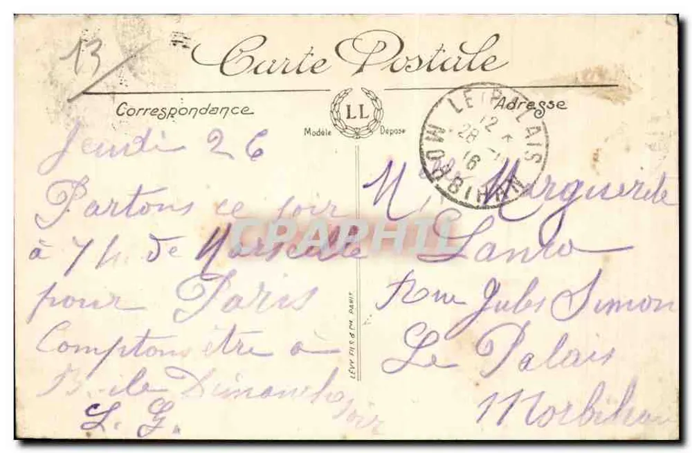 Marselha — La Cannebière — LL. - Verso