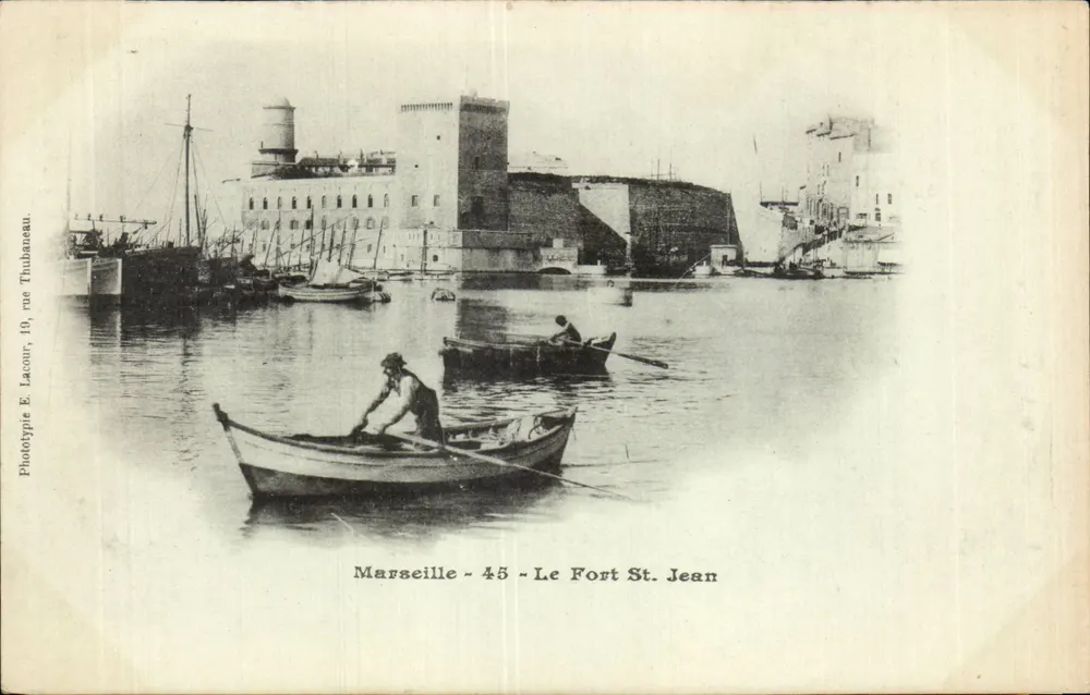 Marselha - O Forte Saint Jean — Fototipia E. Lacour, 19, rue Thubaneau, n°45 - Frente