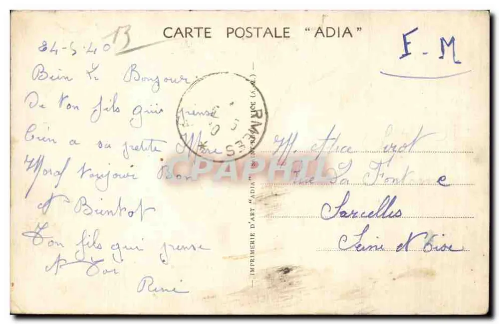 Marsiglia — Il Vecchio Porto — Stampa d'Arte 'ADIA' n°433 - Verso