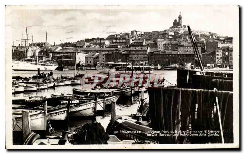 Marseille — Der alte Hafen und Notre-Dame de la Garde — Éditions La Cigogne - Vorderseite