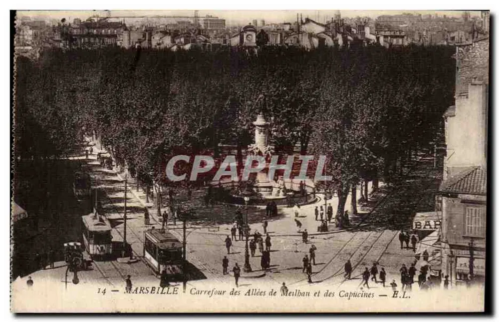 Marseille — Kreuzung der Allées de Meilban und der Capucines — H.L. Nr. 14 - Vorderseite
