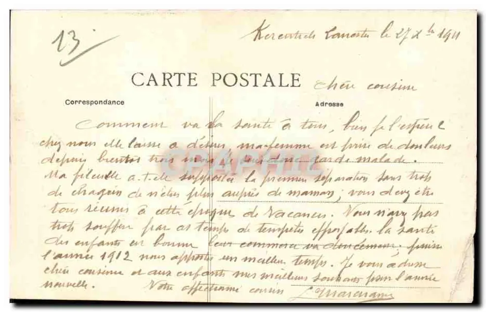 Marseille — Kreuzung der Allées de Meilhan und Capucines — L. M. - Rückseite