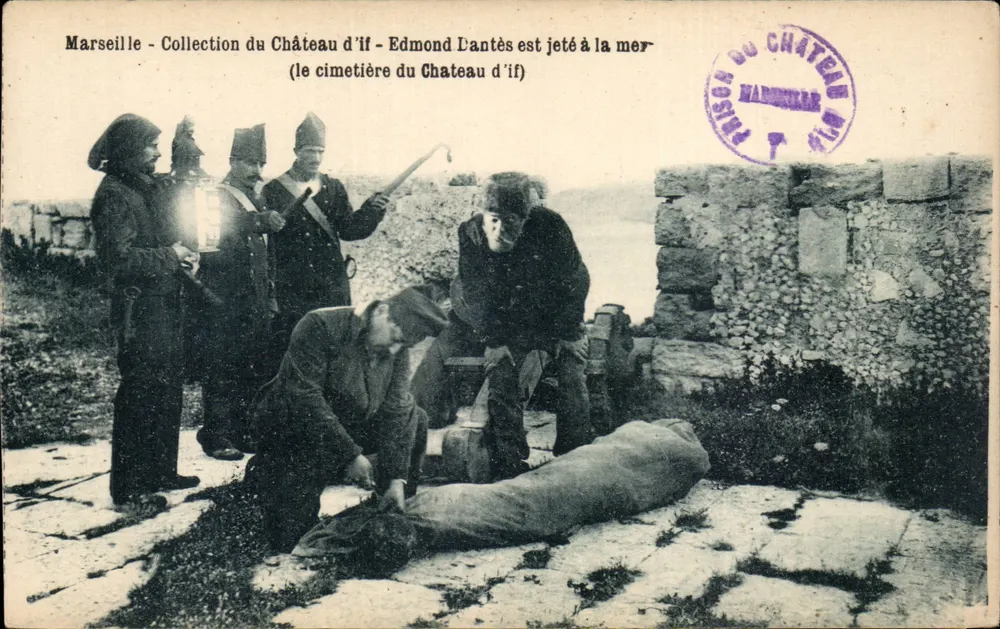 Marseille - Sammlung des Schlosses If - Edmond Lantès wird ins Meer geworfen — (der Friedhof des Schlosses If) - Vorderseite