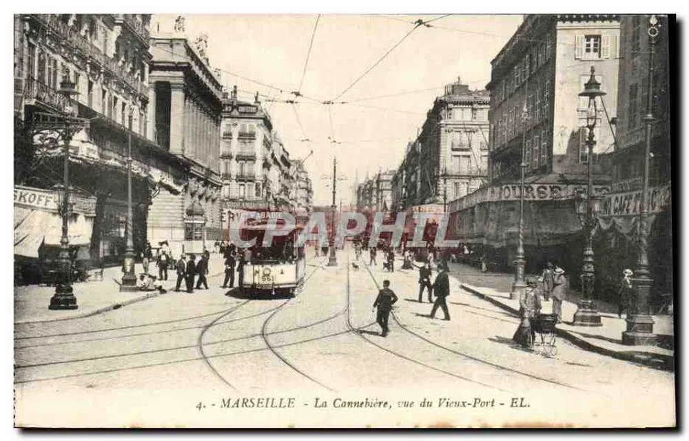 Marseille - La Cannebière, Ansicht des Alten Hafens - EL - Vorderseite