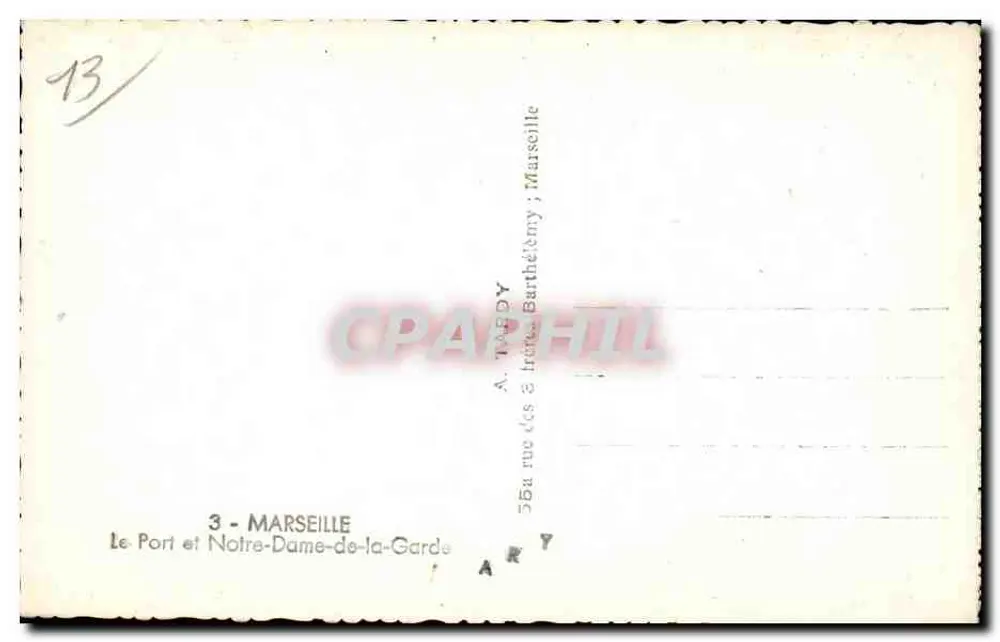 Der Hafen und Notre-Dame-de-la-Garde — Marseille — A. TADDY - Rückseite