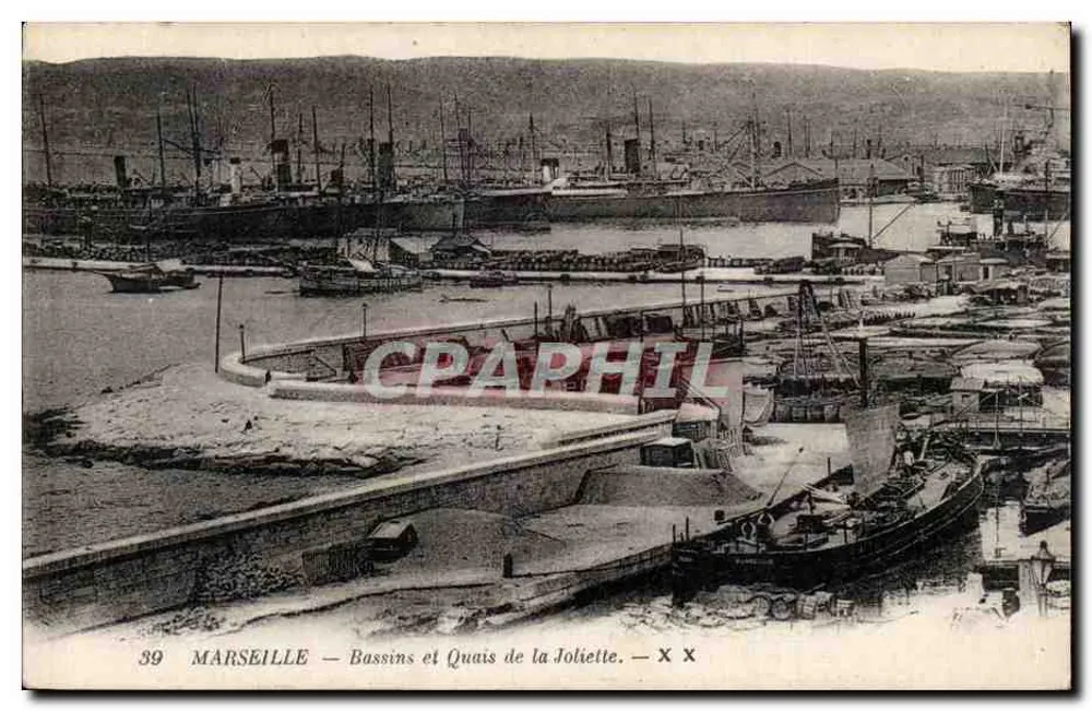 Marseille — Bassins et Quais de la Joliette — Unbekannter Verlag, Nr. 39 - Vorderseite