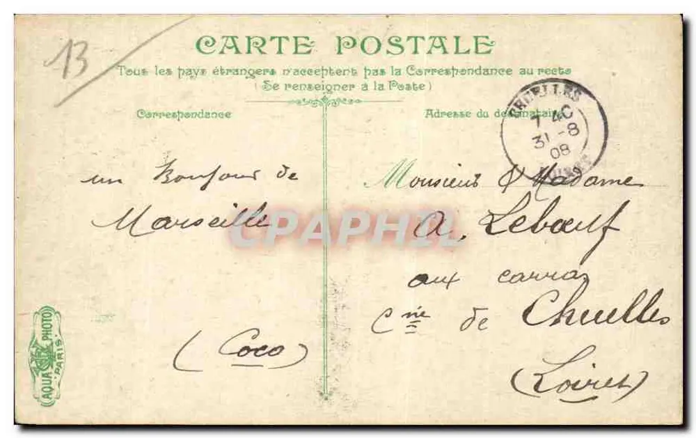 Marselha — A rua da República — Editor V. & Cie, n° 2546 - Verso