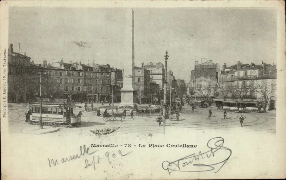 Marseille - 78 - A Place Castellane — Fototipia E. Lacour, 19, rue Thubaneau - Frente
