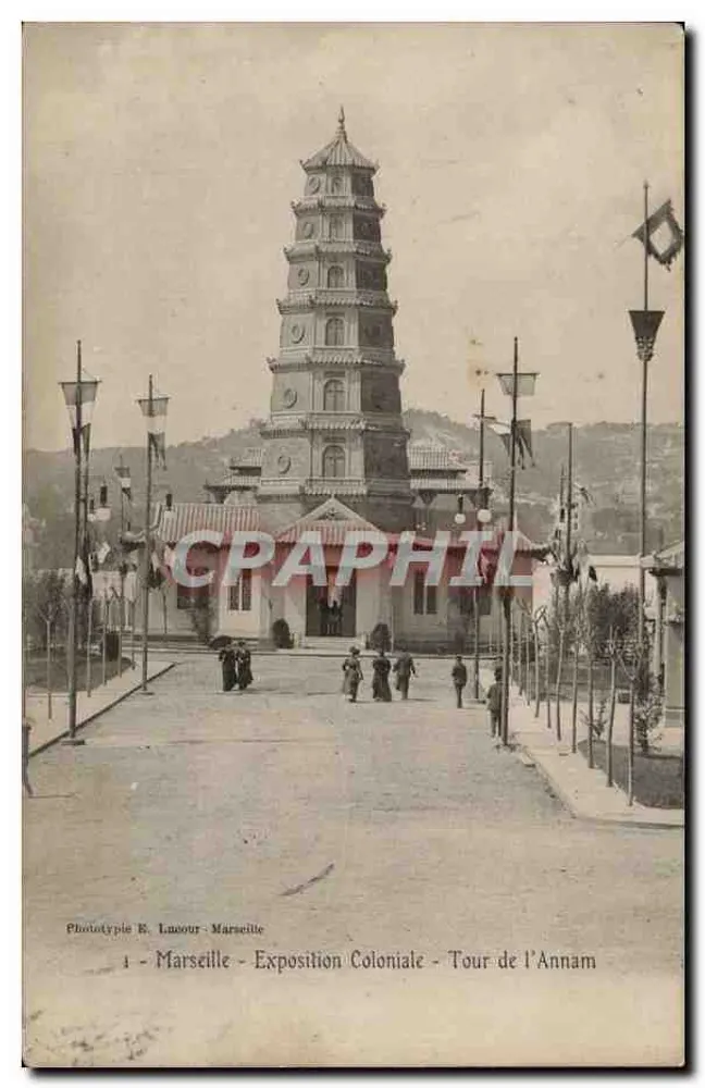 Marselha - Exposição Colonial - Torre da Annam - Frente