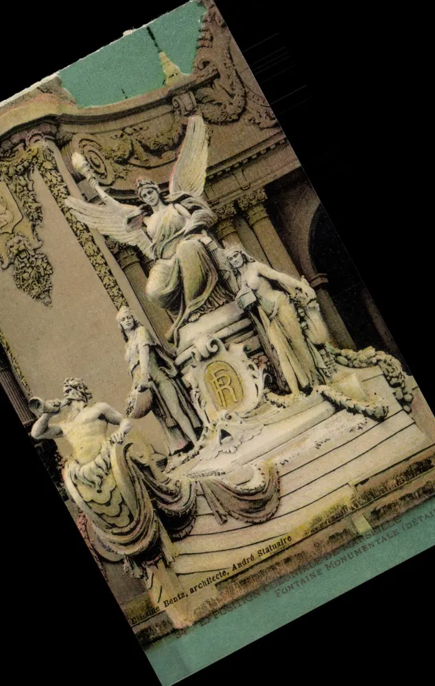 Fontanna monumentalna — szczegół — Élise Béniz, architekt, André Statuaire - Awers