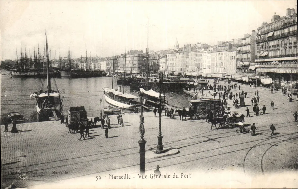 Marselha — Vista Geral do Porto — Editor P. Vachon, n° 50 - Frente