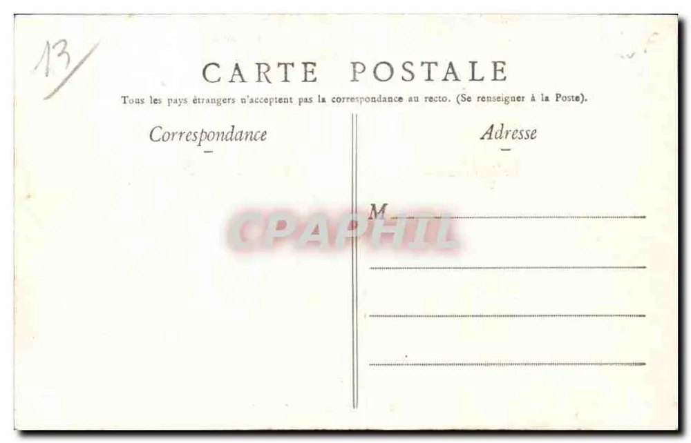 Marseille — La Cannebière — Edição C. Marlière - Verso