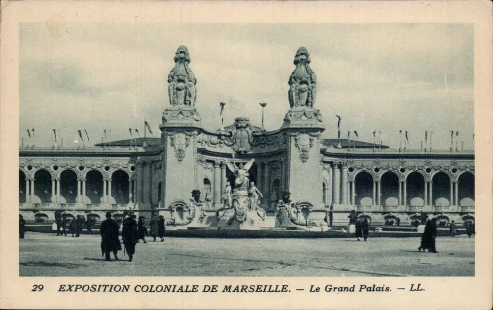 Kolonialausstellung Marseille — Das Große Palais — LL. - Vorderseite