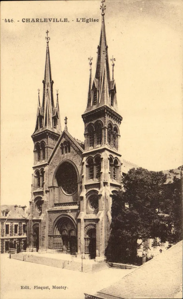 Charleville - A Igreja — Editor Floquet, Montcy, n°446 - Frente