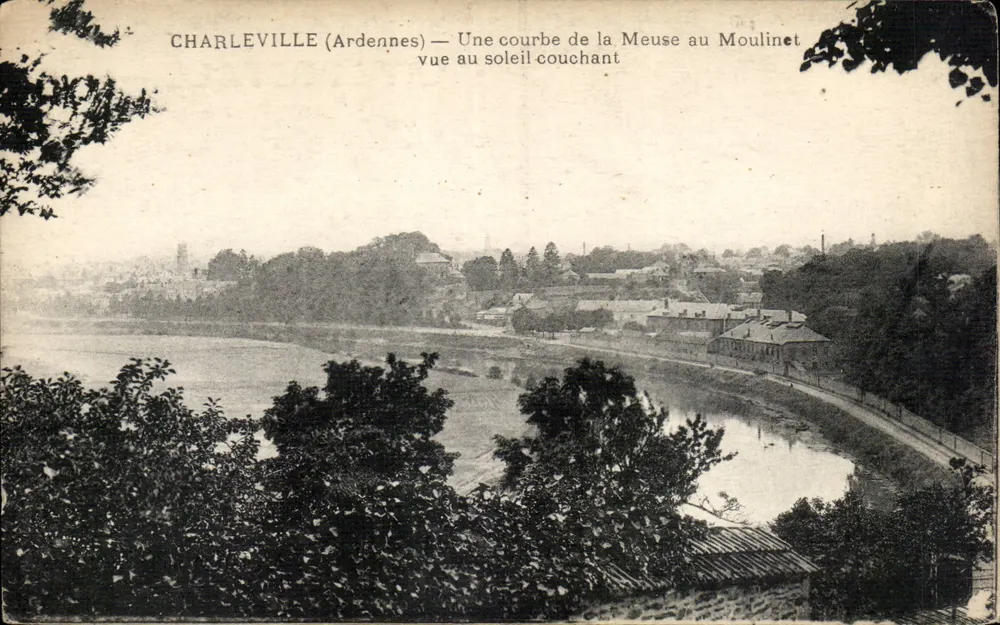 Charleville (Ardennes) — Una curva de la Meuse en Moulinet vista al atardecer - Anverso