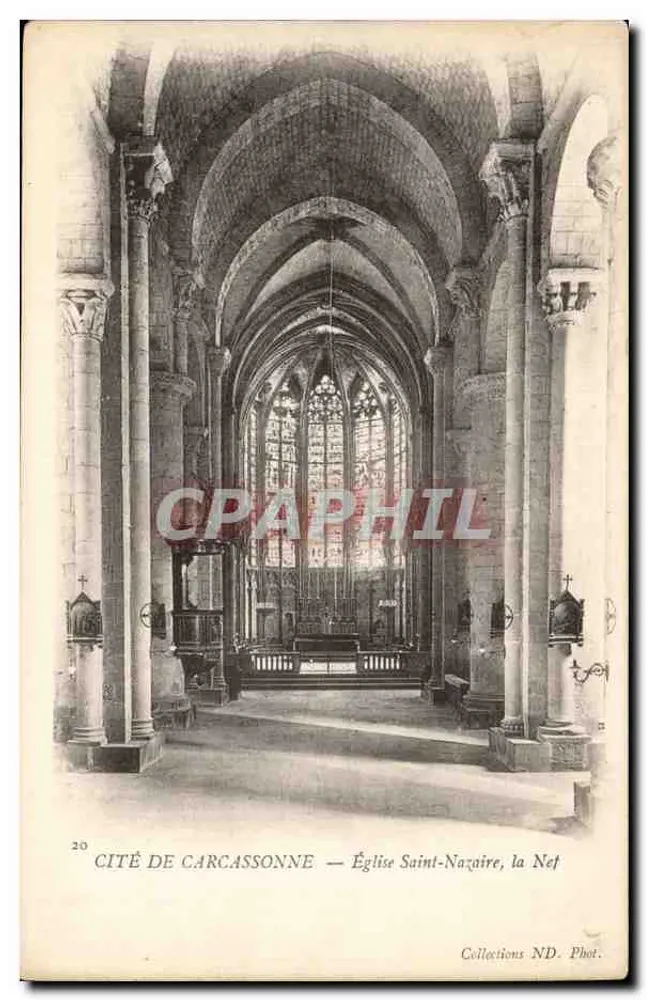 Cidade de Carcassonne — Igreja de São Nazário, a Nave - Frente