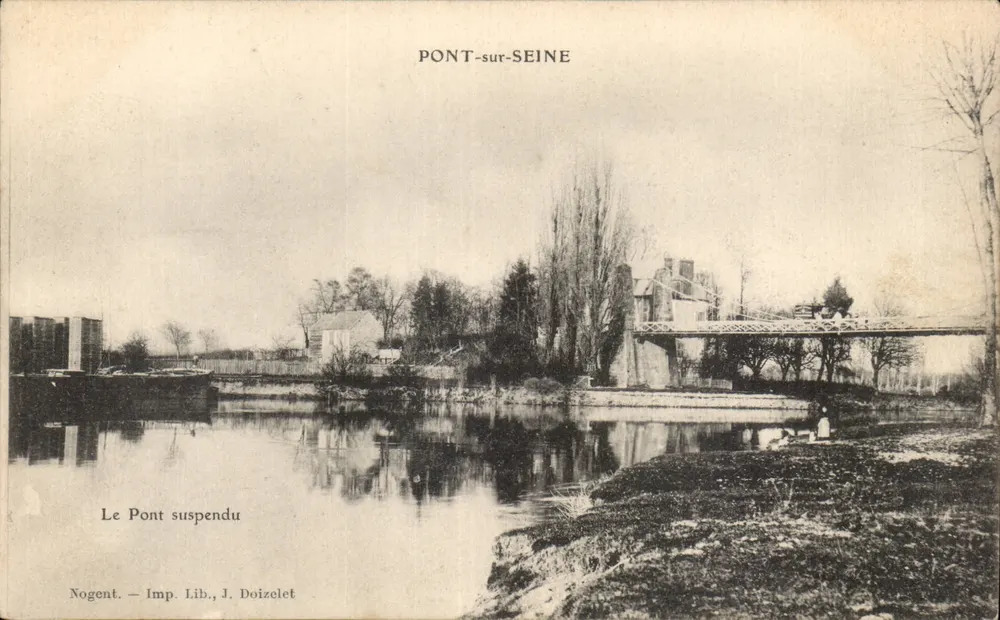 Ponte suspensa — Nogent-sur-Seine — Imp. Lib., J. Doizelet - Frente
