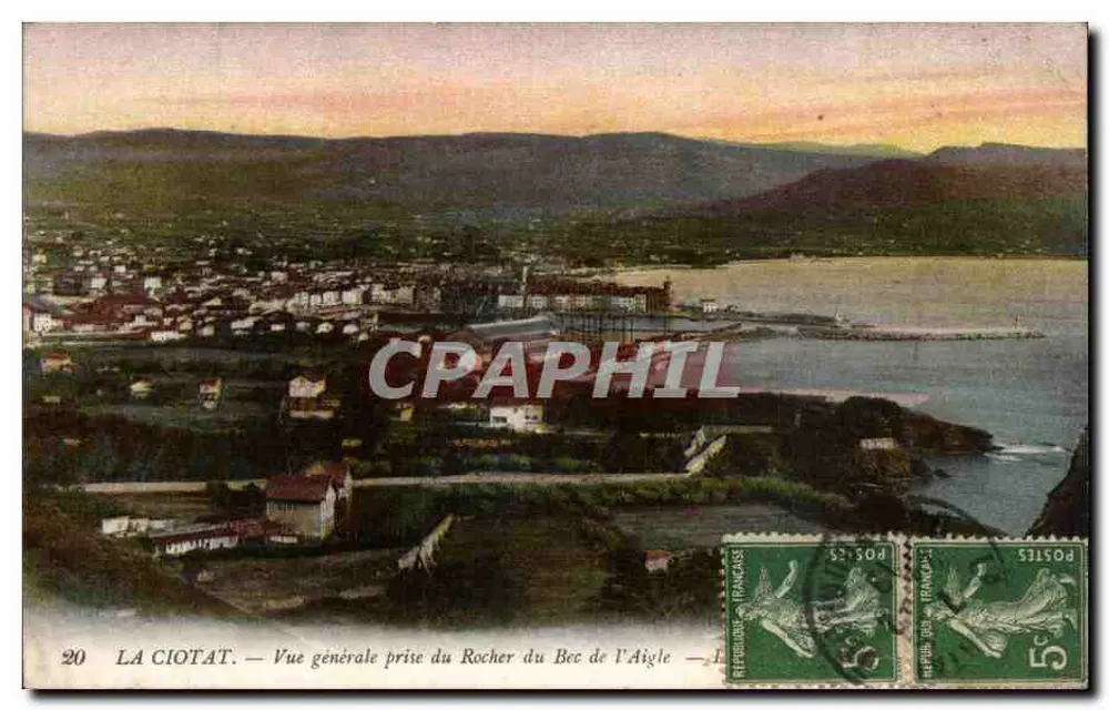La Ciotat — allgemeiner Blick vom Rocher du Bec de l'Aigle — unbekannter Verlag, Nr. 20 - Vorderseite
