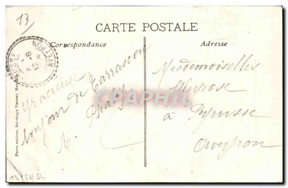 Frau im provenzalischen Kostüm — Sammlung L.A. — n°57 - Rückseite