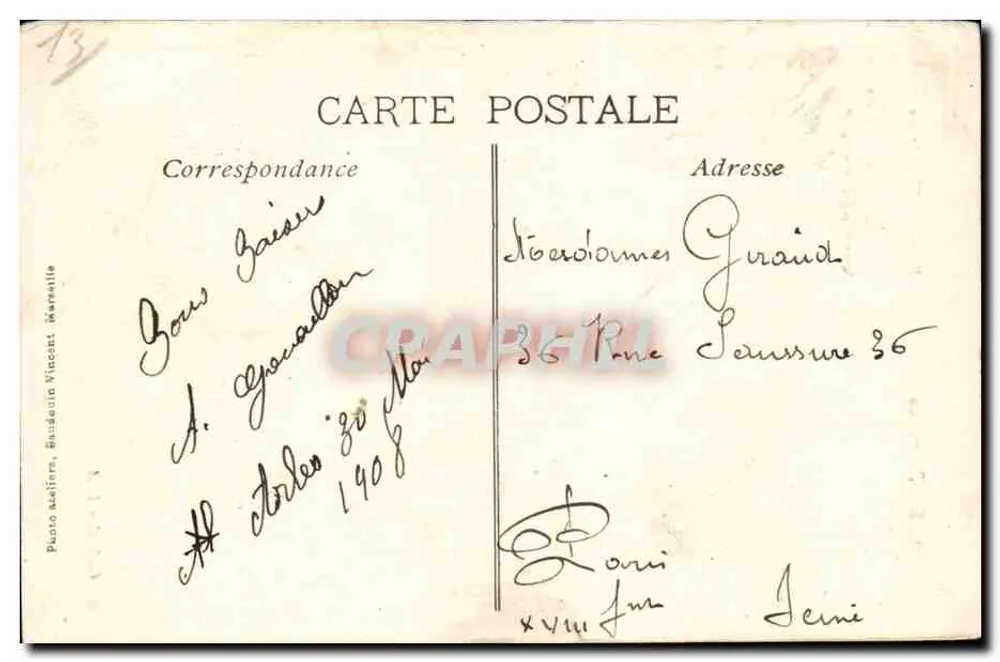 Frau im provenzalischen Kleid — Sammlung L.A. — Verlag: Photo Stefani, Baudouin Vincent, Marseille - Rückseite