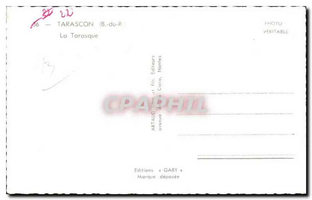 A Tarasque — lenda provençal — Éditions Gaby, Nantes - Verso
