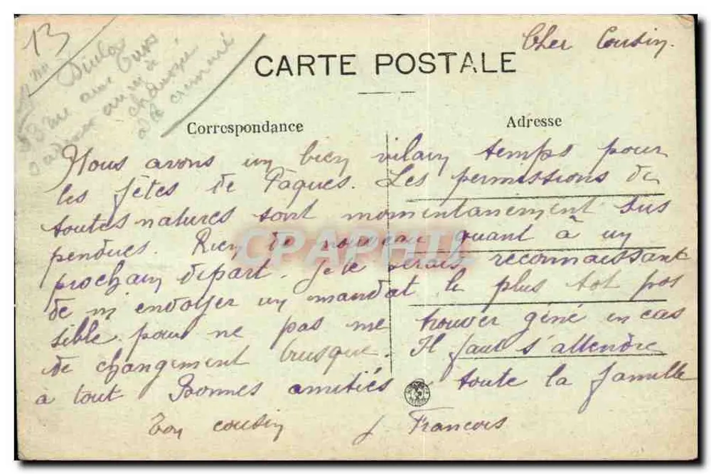 Tartarin de Tarascon — vor seiner Abreise nach Afrika — Verlag L.A. Nr. 241 - Rückseite
