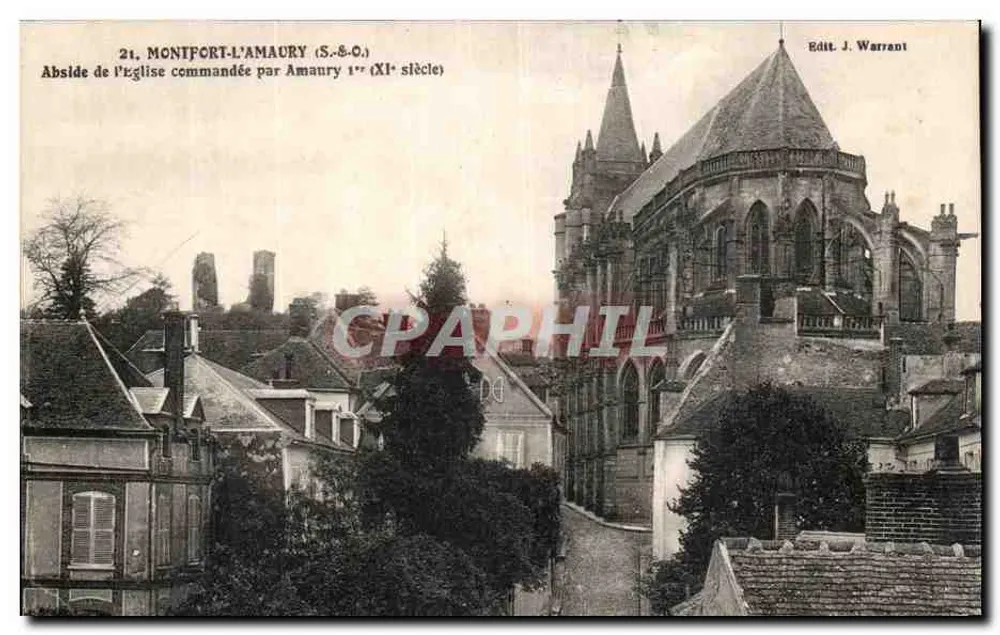 Montfort-l'Amaury — Abside da igreja comandada por Amaury (século XI) — Edit. J. Warrant - Frente