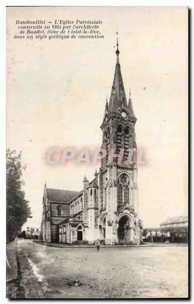 Rambouillet — A Igreja Paroquial — construída em 1885 pelo arquiteto Violet-le-Duc - Frente