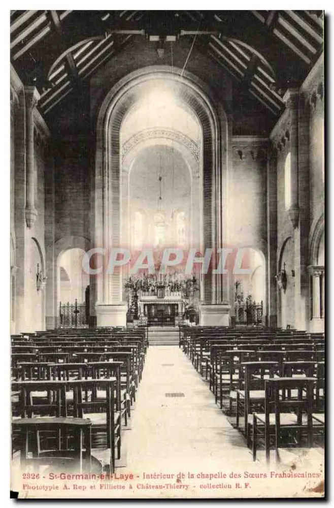 Interior da capela das Irmãs Frahoiscainas — St-Germain-en-Laye — Fototipia A. Rep e Filliette em Château-Thierry - Frente