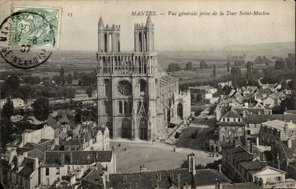 MANTES — Allgemeiner Blick von der Turm Saint-Maclou — Phot. - Vorderseite