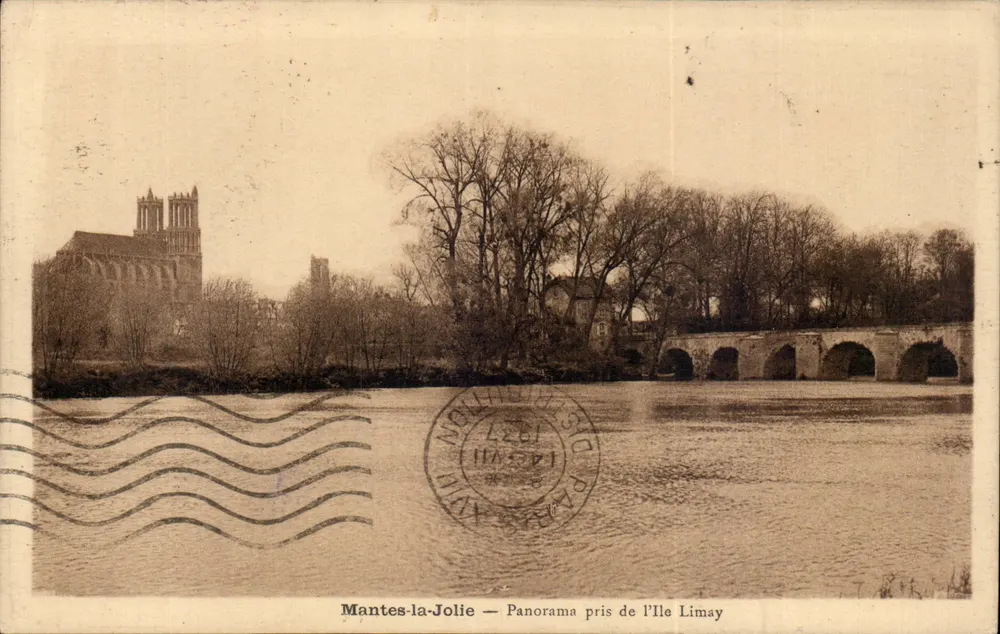 Mantes-la-Jolie — Panorama vom Île Limay — Ausgabe der Librairie Ardoise - Vorderseite