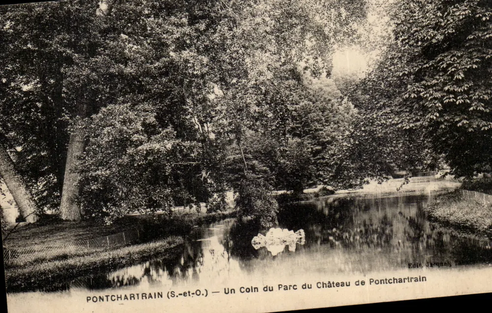 Pontchartrain (S.-et-O.) — Ein Eckbereich des Parks des Schlosses Pontchartrain — Édit. Jaques, Toulouse - Vorderseite