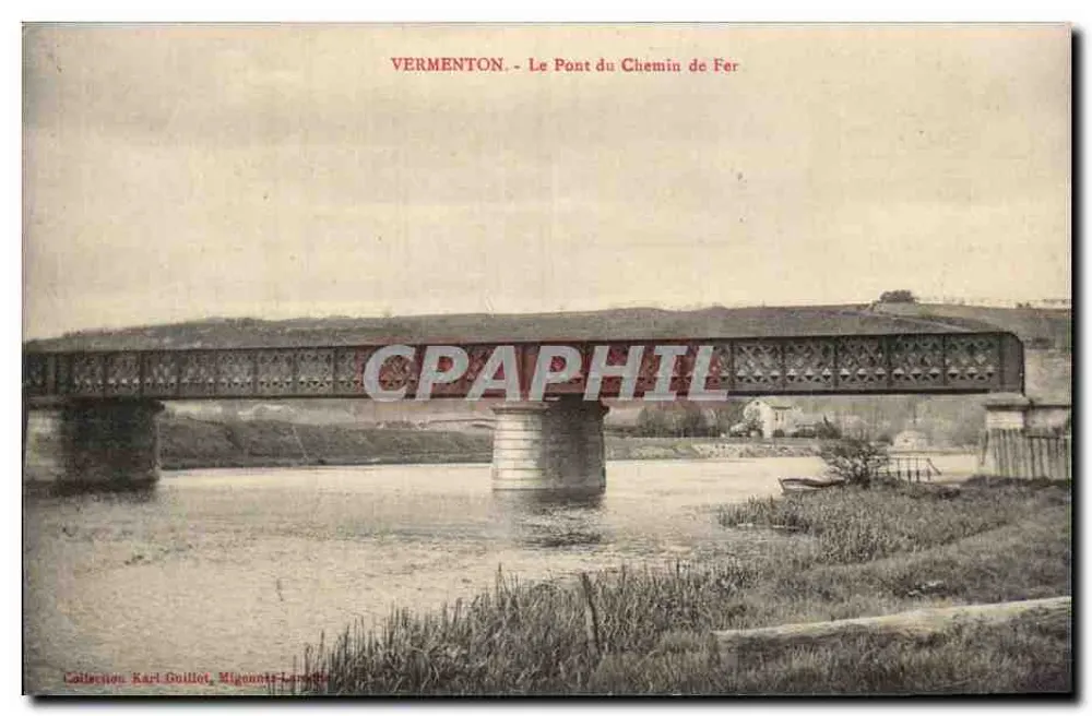 Vermenton - Most kolejowy — wydawca Karl Guillet, Migennes-Lareche - Awers