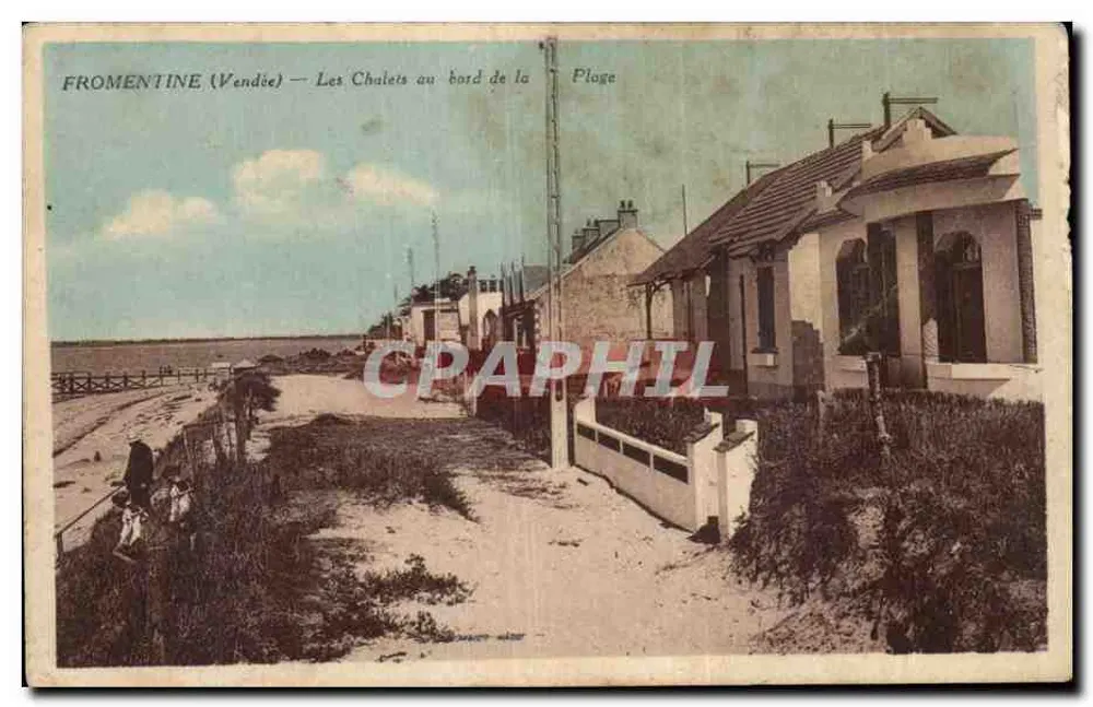 Fromentine (Vendée) — Les Chalets au bord de la Plage — éditeur imprimeur non visible - Frente