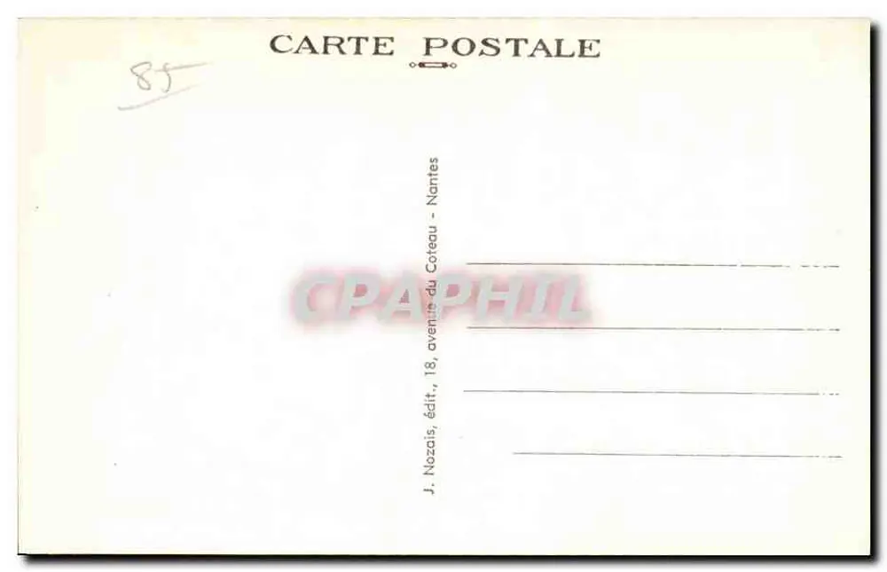 Les Sables-d'Olonne (Vendée) — La Sortie du Port — J. Nozais, uitgever, 18, avenue du Coteau - Nantes - Achterkant