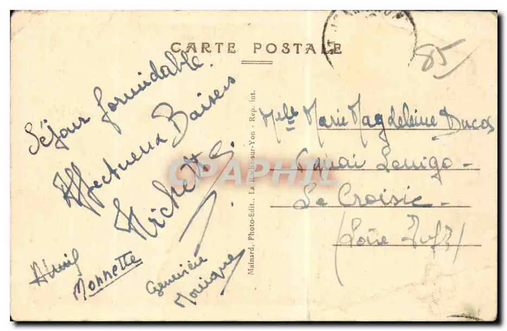 Vendéens type: Een Bocain — serie 42 — uitgever Mainard, La Rochelle - Achterkant